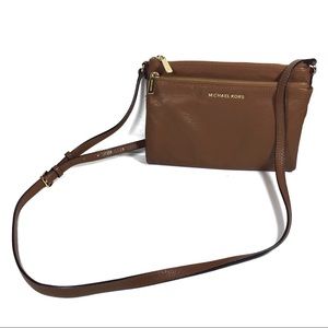 Michael Kors Crossbody Brown Bag Purse Two Zipper